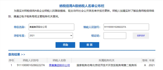 以誠(chéng)信鑄品牌，美巢集團(tuán)股份公司連續(xù)15年獲評(píng)納稅信用A級(jí)企業(yè)